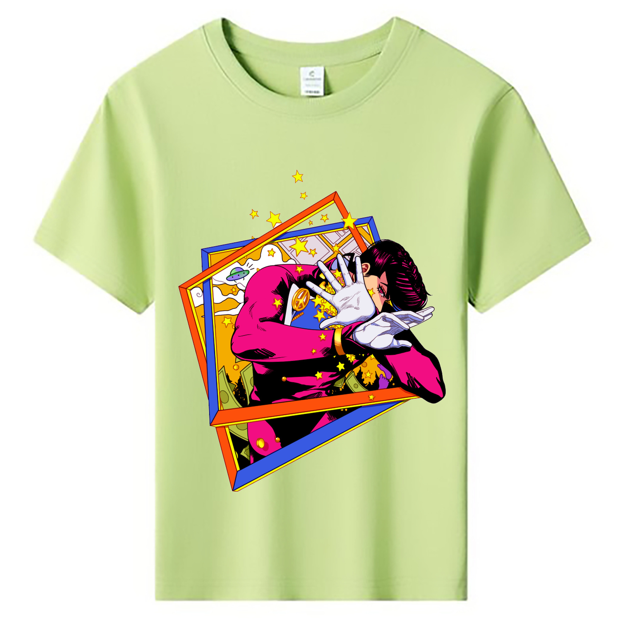（画像用） ジョジョの奇妙な冒険 ひがしかた じょうすけ JoJo's Bizarre Adventure Higashikata Josuke 綿100％キッズTシャツ（フロントプリント）